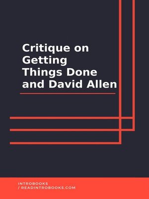 cover image of Critique on getting Things Done and David Allen